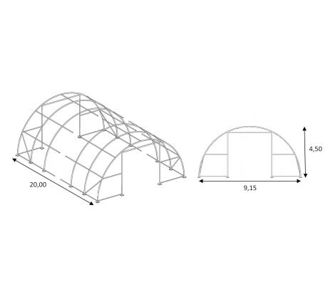 Konstrukce haly 9,15m x 20m x 4,5m