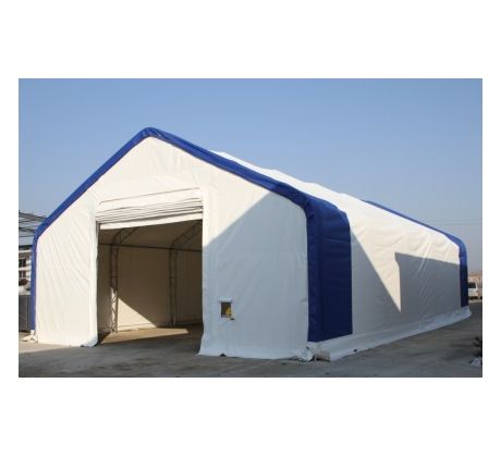 10 × 12,2 × 5,2 m (Š×D×V), 650–900 g/m2, střecha DP