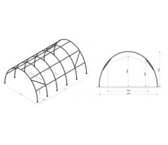 Konstrukce haly 6,1 m x 9,15 m x 3,66 m