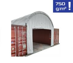 Čelní stěna pro přístřešek šířky 6 m - volitelný doplněk, 750g/m2 BÍLÁ