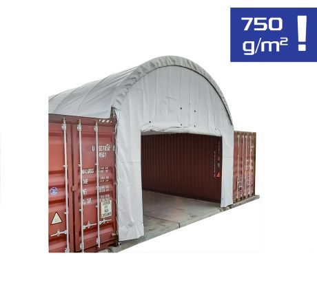 Čelní stěna pro přístřešek šířky 6 m - volitelný doplněk, 750g/m2 BÍLÁ