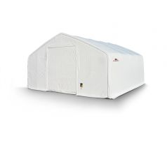 Plachtová hala šířka: 10 m, délka: 12,2 m, výška: 5,2 m, rozteč oblouků 2,44 m, PVC 900 g/m2 BÍLÁ