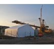 Plachtová hala šířka: 10 m, délka: 12,2 m, výška: 5,2 m, rozteč oblouků 2,44 m, PVC 900 g/m2 BÍLÁ