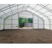 Plachtová hala šířka: 15,25 m, délka: 36,6 m, výška: 7,01 m, rozteč oblouků 2,44 m, PVC 900 g/m2 BÍLÁ
